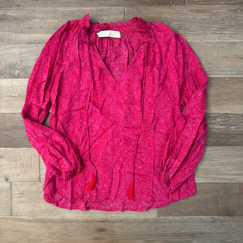 Natalie Martin Patterned Long Sleeve Top Size Small - Picture 2 of 4